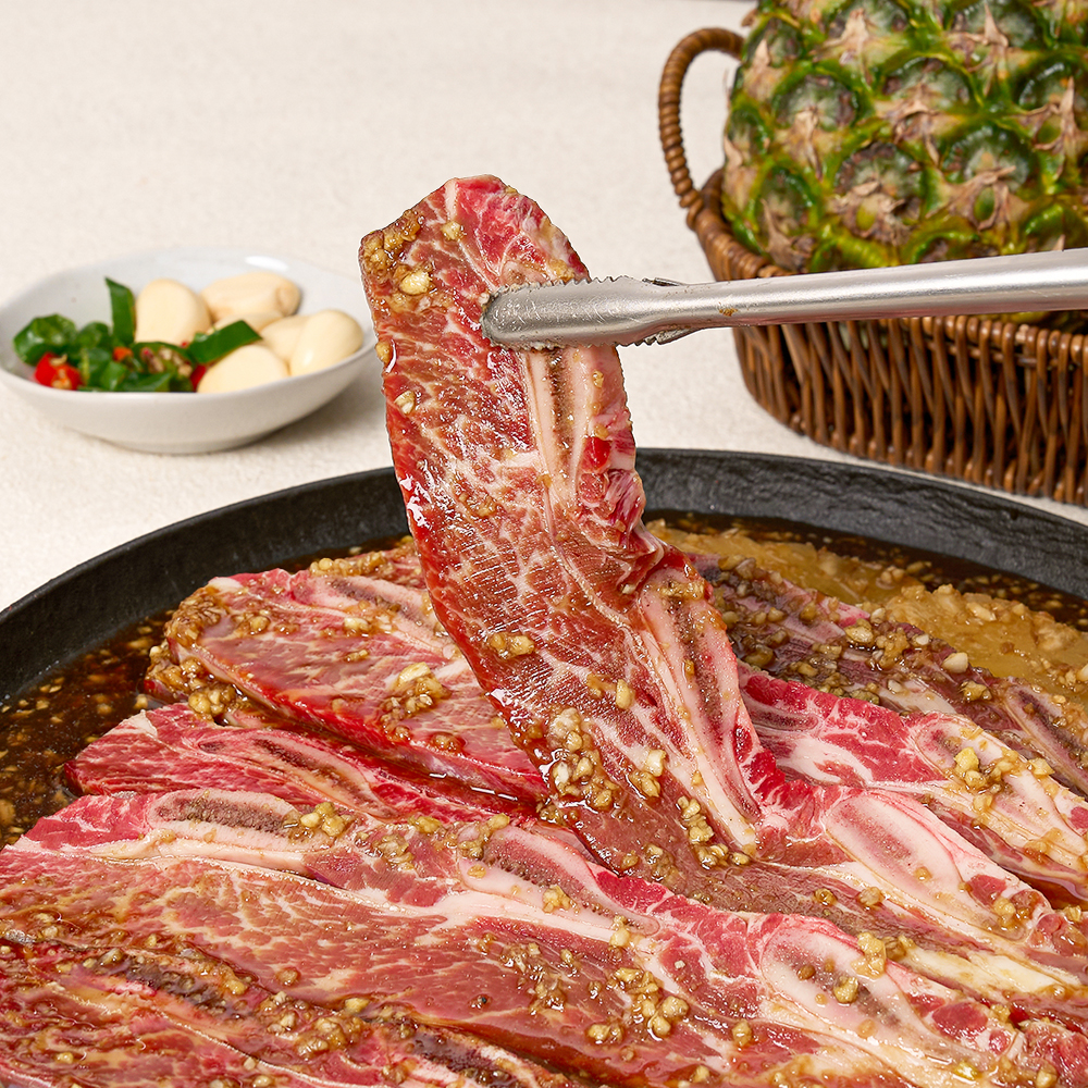 엄마네한우 양념 LA갈비 소고기 소 양념갈비 구이 어버이날 명절 설 추석 선물세트 500g 이미지 3
