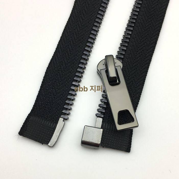 고급 지퍼 금속 코트 도금 집업 후드 수선 오픈 양방향 오픈 탑 A 60cm 1줄 - 상세 이미지 4
