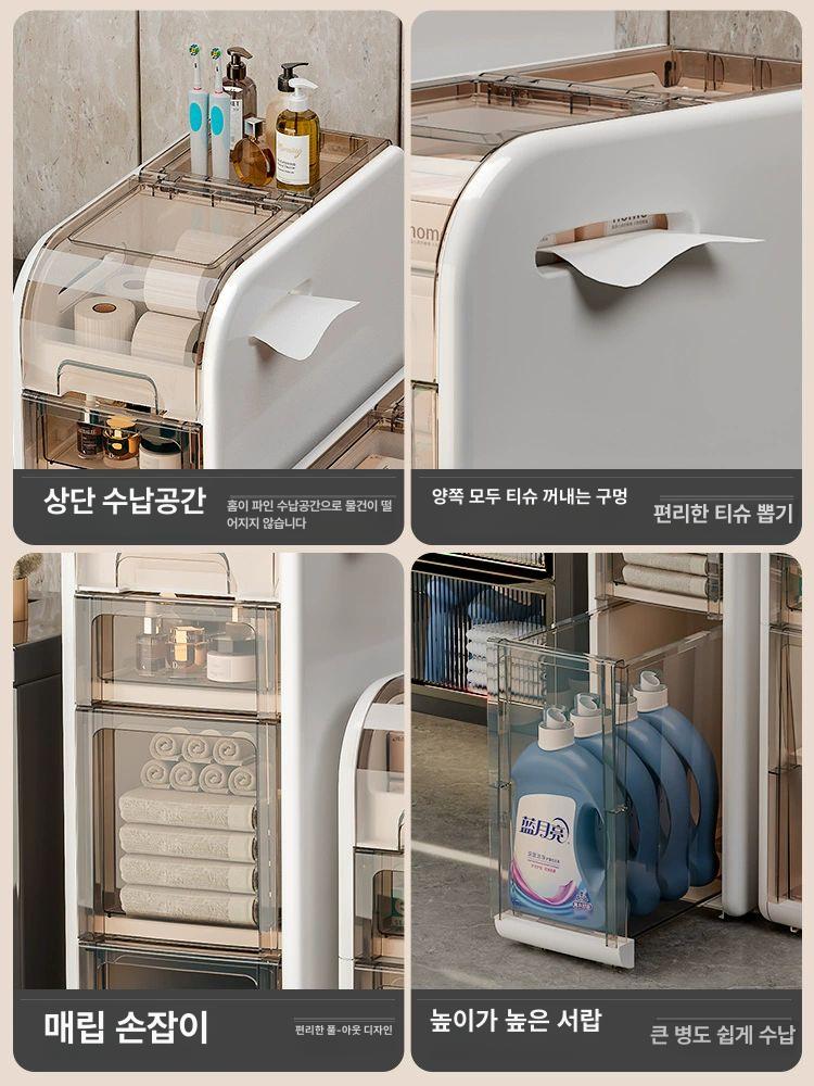 욕실수납장 화장실 틈새 상부 선반장 협탁 수건 하부장 다용도 - 상세 이미지 3