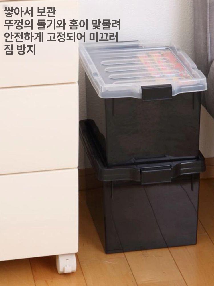 동인지 수납함 보관 투명뚜껑 잡지 지퍼 다크스모크 알약 B5 투명 블랙 투명뚜껑 - 상세 이미지 5