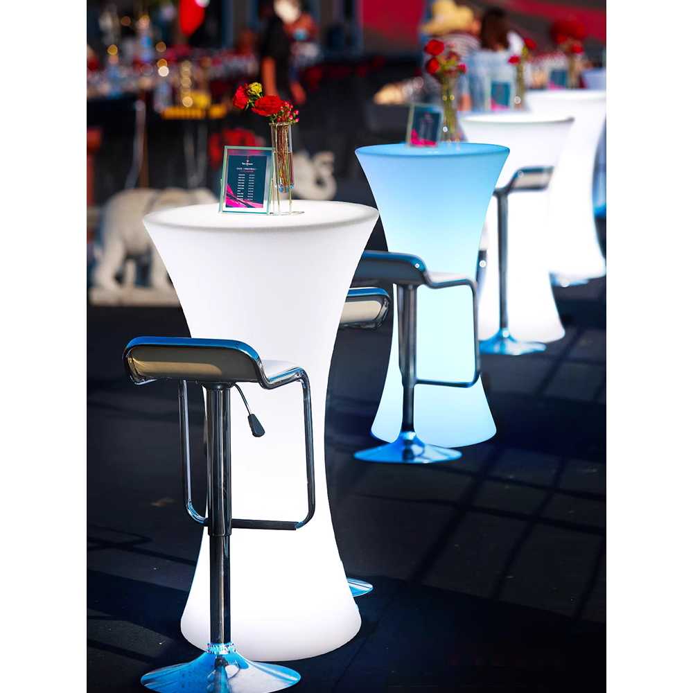 루프탑 LED 테이블 발코니 야외 용 파티 전시 높은 가구 60cm - 상세 이미지 2