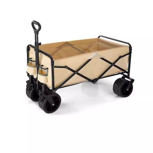 튼튼한 운반 짐수레 카트 트레일러 웨건 다용도 접이식웨건 1단계 카키 120L 140kg 5인치 1단계 카키 120L 140kg 5인치 - 상품 이미지