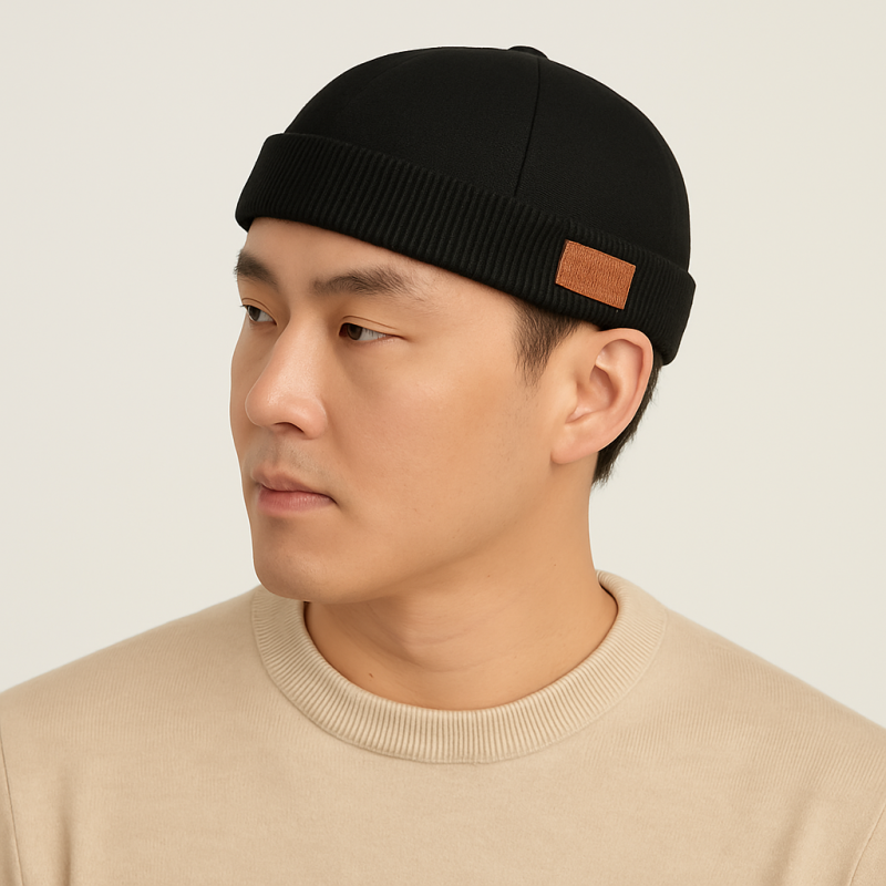 남자 골무 모자 와치캡 레옹 비니 데일리 챙없는 레드 - 상품 이미지