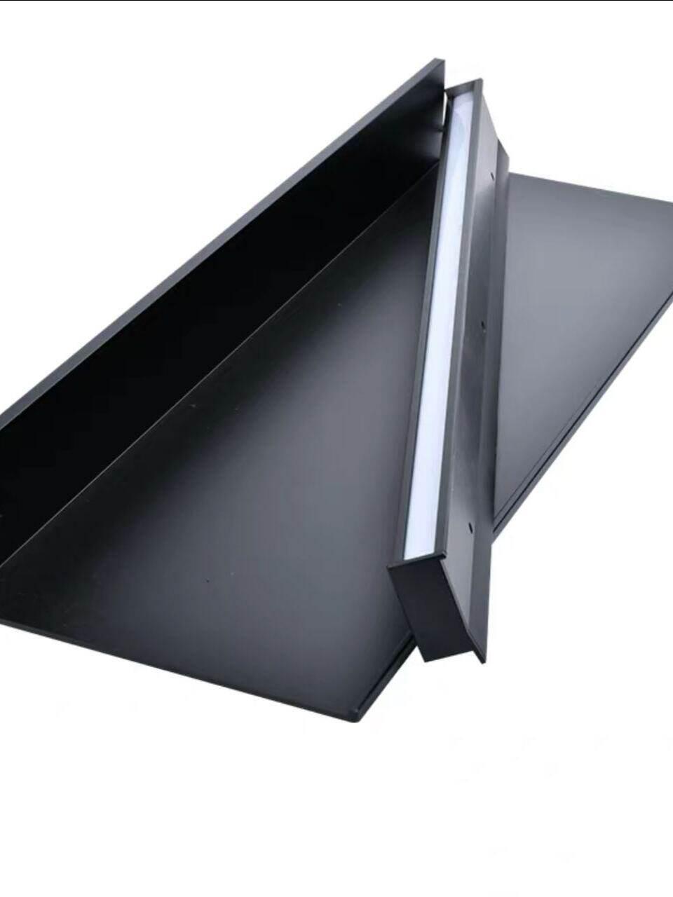 알루미늄 합금 LED 내장 조명 이동식 선반 벽면 무광블랙 80cm 20cm - 상품 이미지