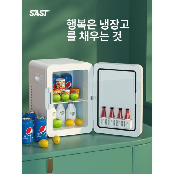 스마트 초미니 음료 보관 원룸 침실용 듀얼코어 화이트 기계식 저소음 20L 냉온장고 8L 표준 화이트 차량전용 - 상세 이미지 4