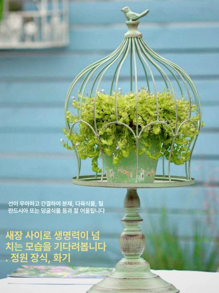 철제 새장 소품 웨딩 철재 모형 행잉 새집 촬영 가든 정원꾸미기 카페 인테리어 - 상세 이미지 4