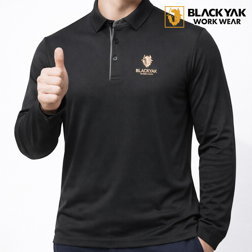 블랙야크 남자 노가다 긴팔티셔츠 중년남성 봄 가을 기능성 작업용 긴팔카라티 현장단체티 - 상세 이미지 5