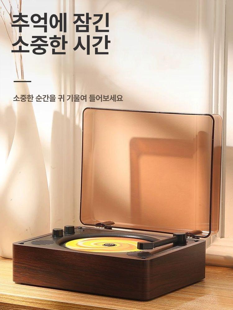CD플레이어 아날로그 감성 턴테이블 시디플레이어 레트로 2024화이트 - 상세 이미지 5