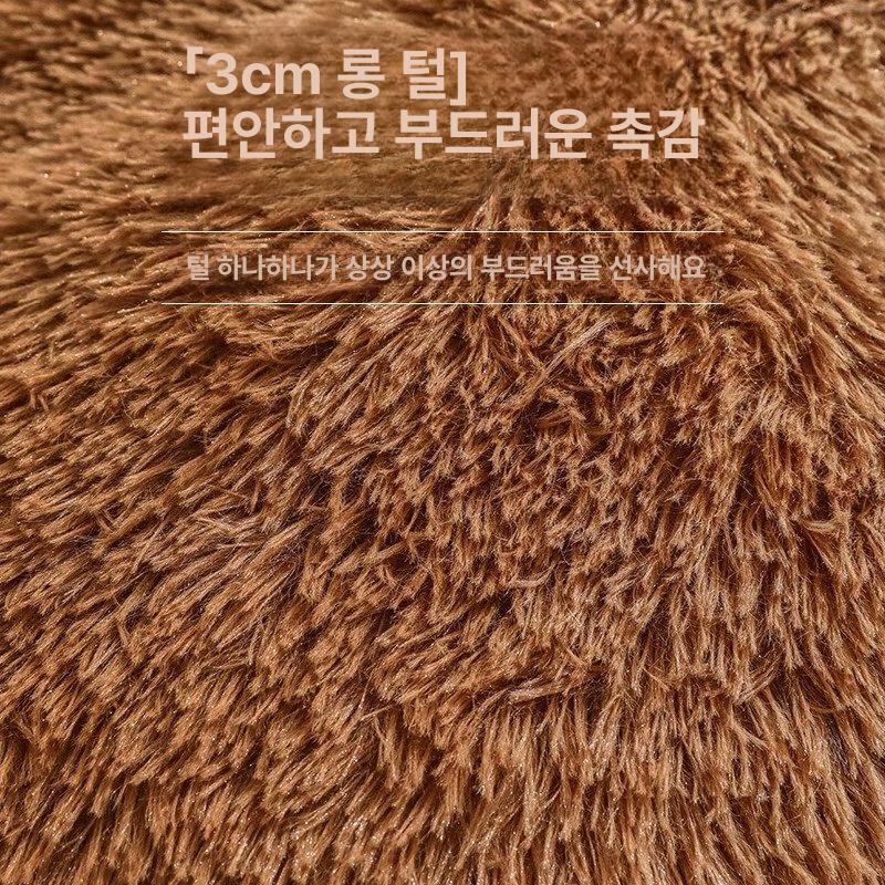 강아지 매트 개방석 대형견 커피색 푹신한 고양이 커피 3XL:지름 110cm(추천 50kg내강아지) - 상세 이미지 4
