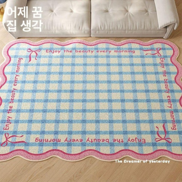 프리미엄 강아지 발매트 예쁜 대형 침실 블루핑크 욕실용 스트라이프 50CMx140CM 블루핑크 60CMx90CM - 상세 이미지 2