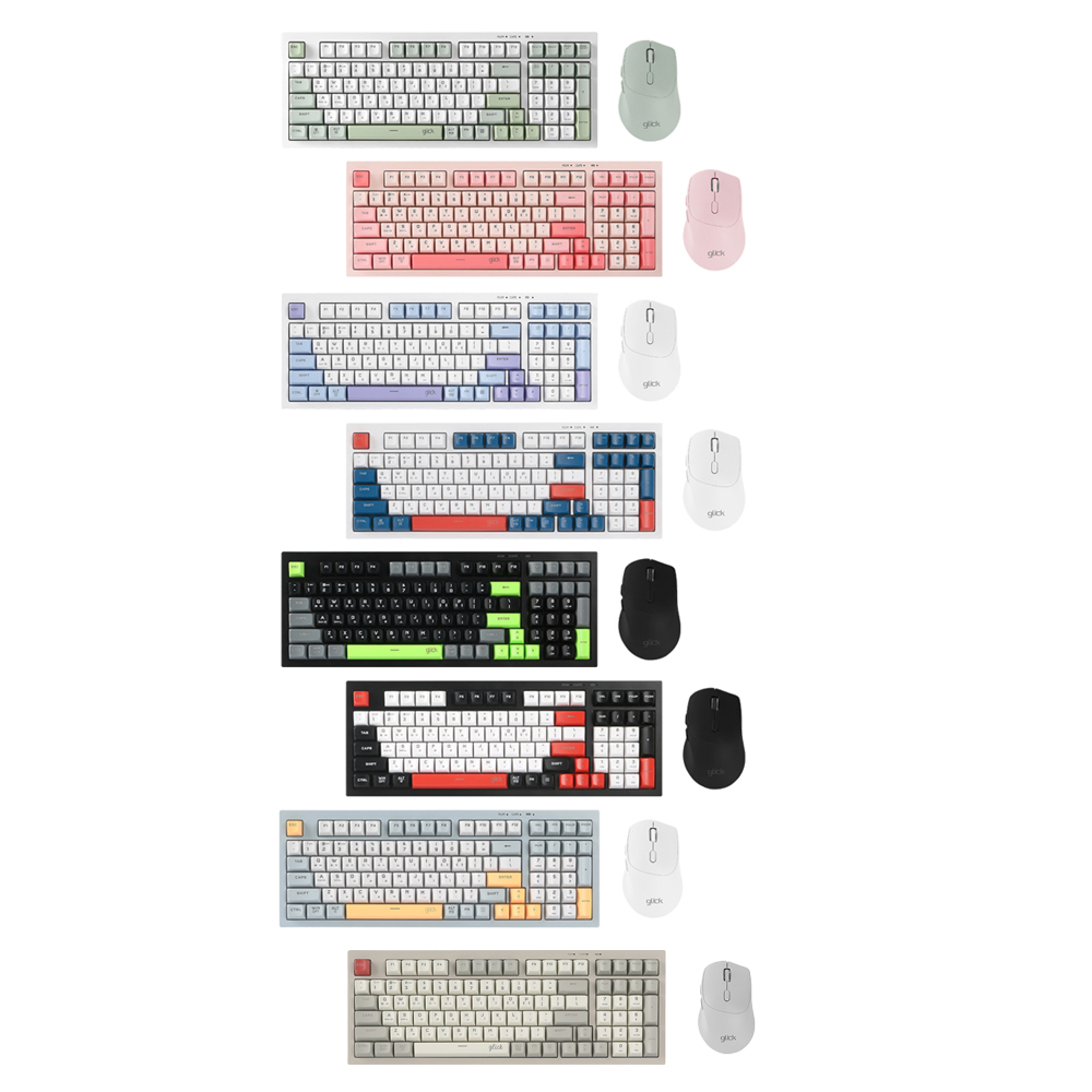 지클릭커 오피스프로 WMK50 사일런스 M 무소음 무선 블루투스 98 키보드 마우스 세트 Retro gray - 상세 이미지 2