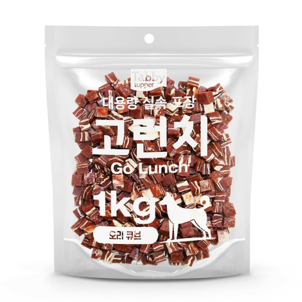 테비 애견간식 테비 고런치 대용량 실속포장 오리큐브 1kg - 상품 이미지