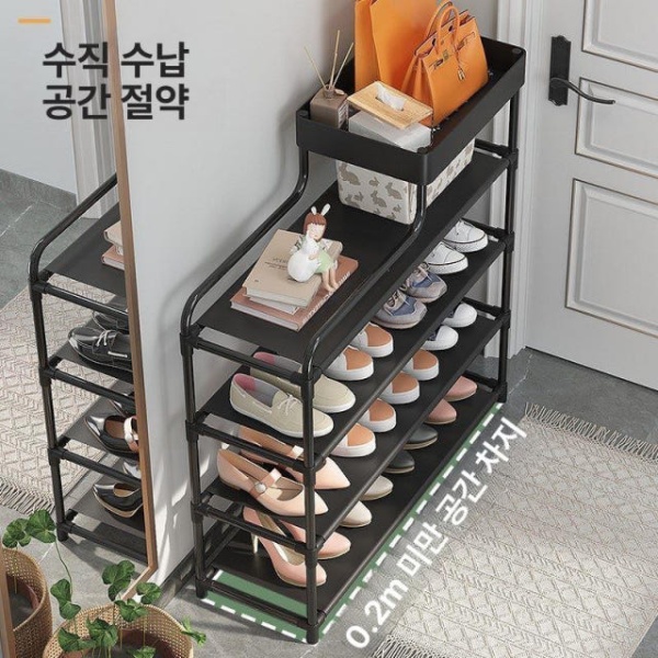 초강력 신발 정리대 슈즈렉 블랙 5칸 80 모델 길이조절 선반 실내화 보관 선반형 블랙 4칸 60 모델 - 상세 이미지 4
