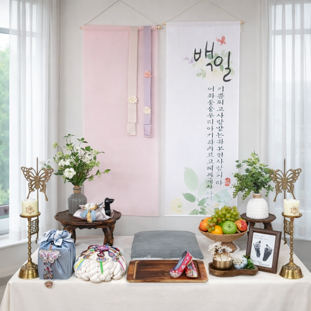 백일상대여(한복포함) 집에서하는 아기 셀프 전통 100일잔치 110 - 상세 이미지 2