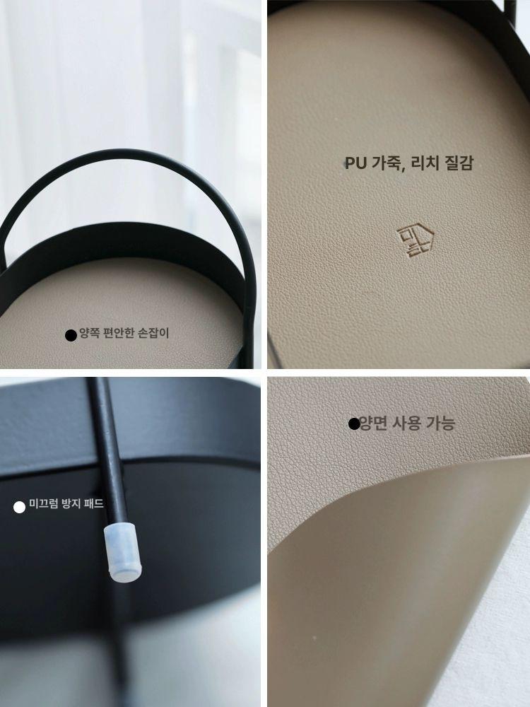 가죽 트레이 레더 액세서리 소품 현관 쟁반 다용도 동전 블랙hm2038 - 상세 이미지 4