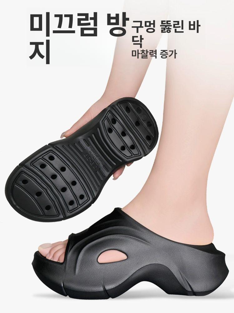 키높이 운동화 초경량 EVA 쿠션 신발 족저근막 평발 발편한 신발 블랙 35(225) - 상세 이미지 3