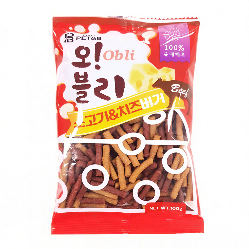 토리 애견간식 오블리 치즈버거 100g x 80개 (1박스) - 상품 이미지