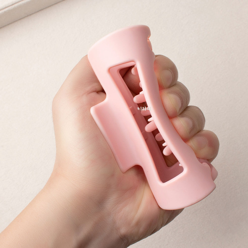 부드러운 실리콘 사각 집게핀 단색 올림머리핀 가벼운헤어핀 - 상세 이미지 3