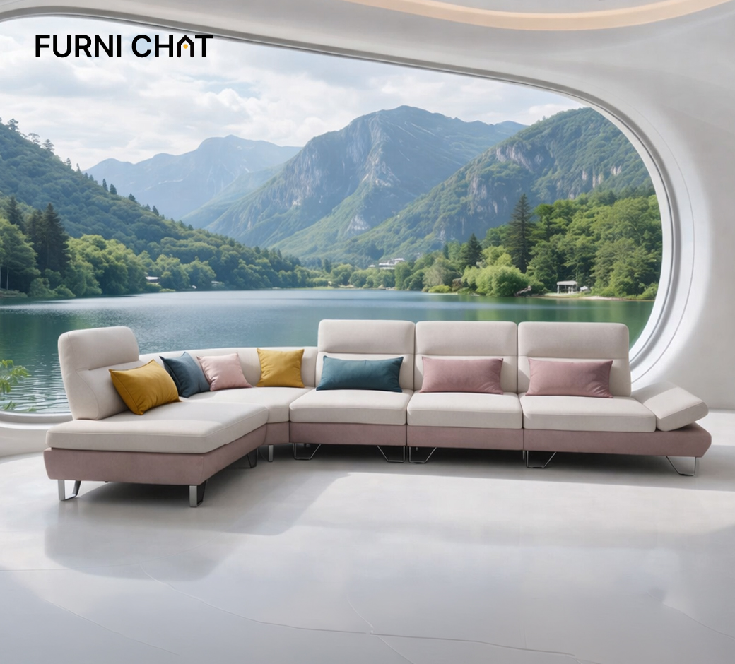 퍼니챗 샤르니 6인용 코너형 아쿠아텍스 이지클린 기능성 조야 패브릭 스윙 소파