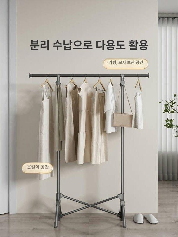 3초 접이식 빨래건조대 튼튼한 소형 철제 건조대 원룸 베란다 확장형 그레이 A - 상세 이미지 4