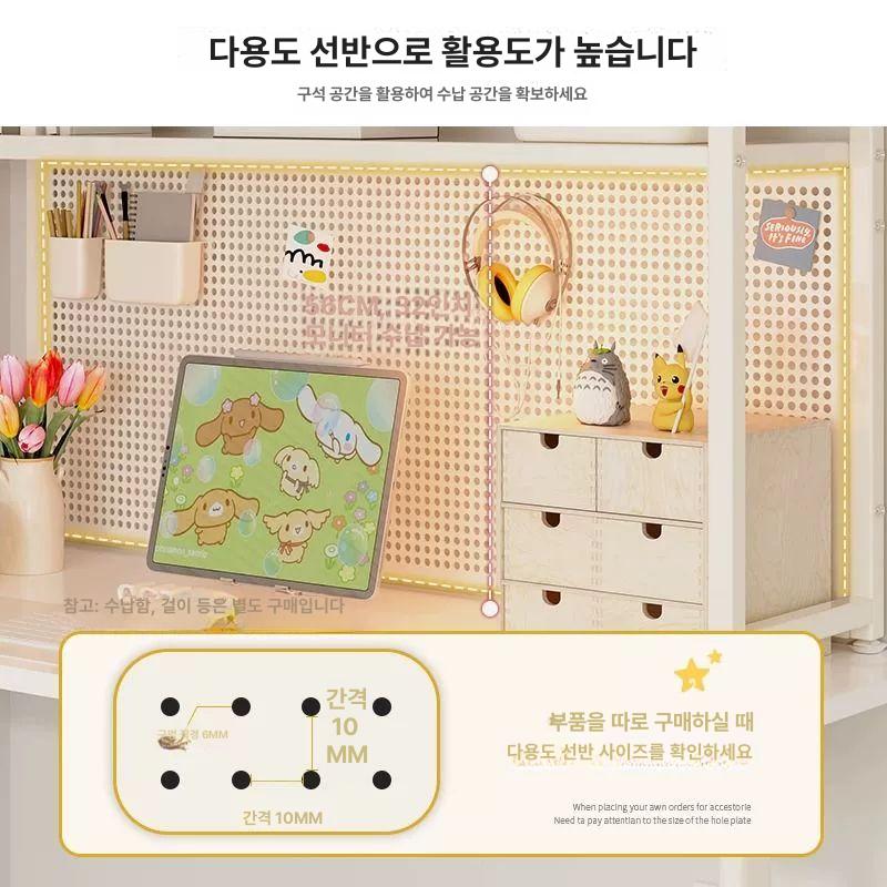 책상 타공 보드 정리대 벽걸이 선반 클램프형 걸이대 대형 사무실 철제 - 상세 이미지 3