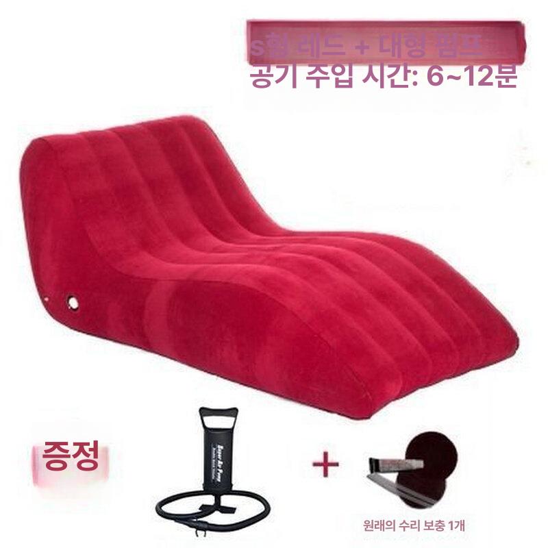 대형 에어배드 침대 일인용쇼파 야외쇼파 무지빈백 원룸 가정용 전기 펌프 포함 블루 - 상세 이미지 5