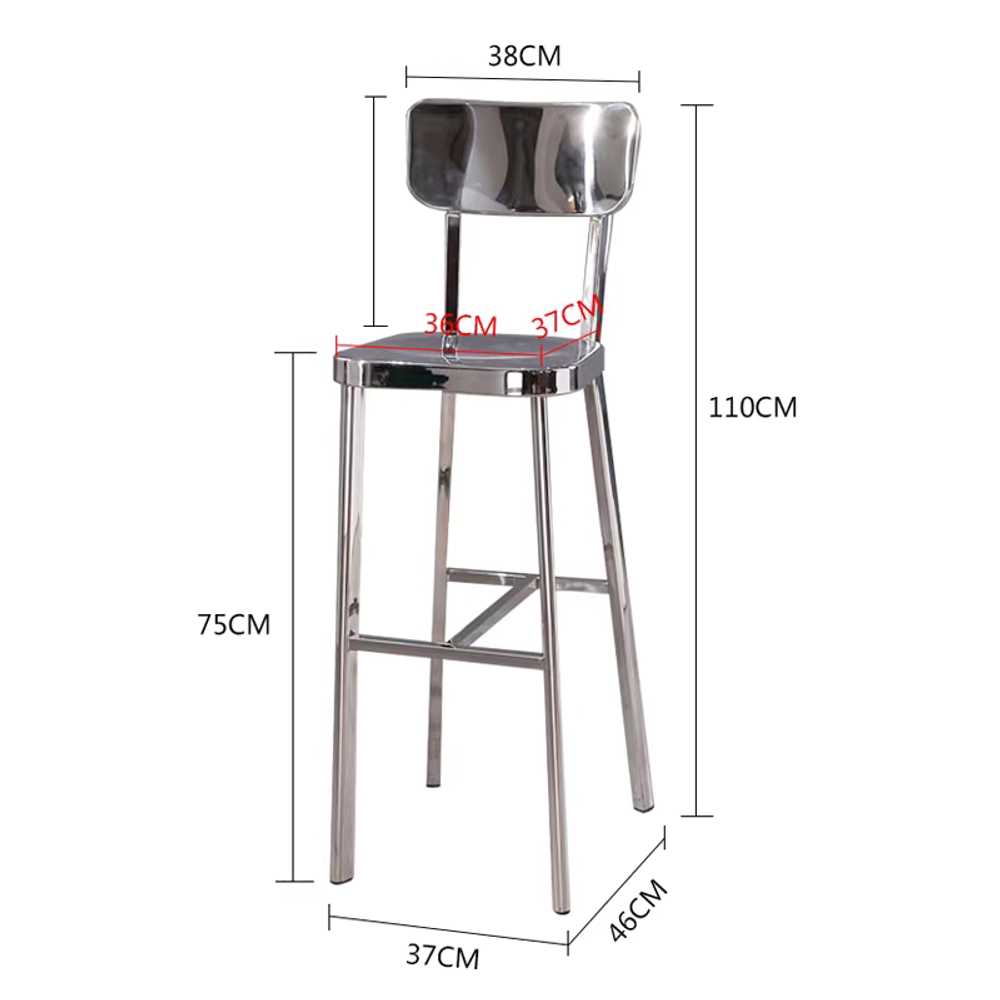 스테인리스 의자 카페 업소용 인테리어용 바 체어 60cm - 상세 이미지 5