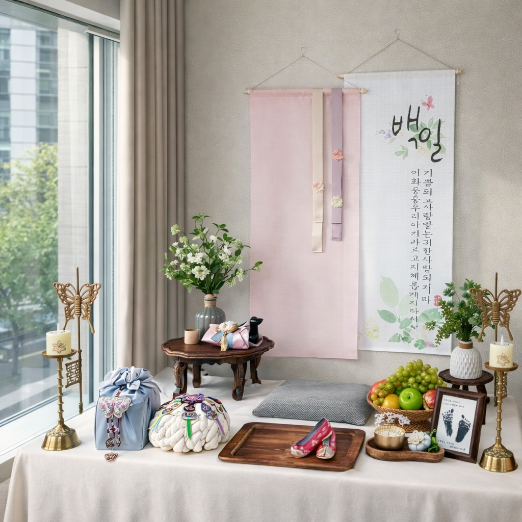 백일상대여(한복포함) 집에서하는 아기 셀프 전통 100일잔치 110 - 상세 이미지 5