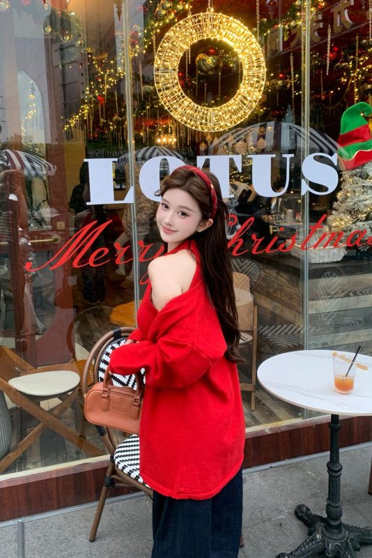 여성 빈티지 무드 프리미엄 울 소재 루즈핏 가디건 슬리브리스 민소매 코디 니트 투피스 데일리룩 오피스룩 이미지 6