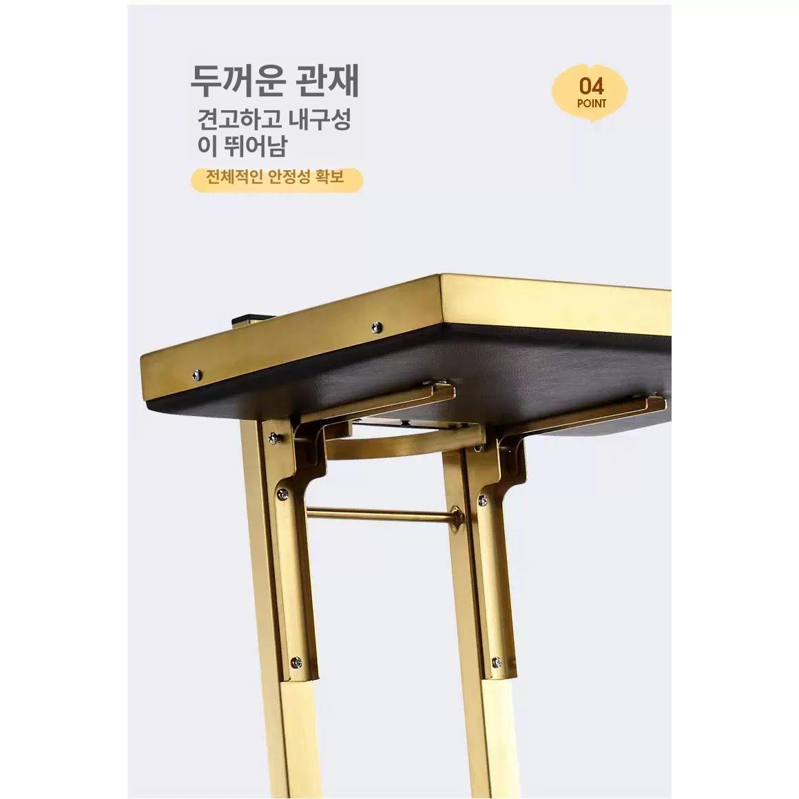 스테인리스 더블 프레임 트롤리 트레이 접이식 미용실 미용웨건 카트 - 상세 이미지 3