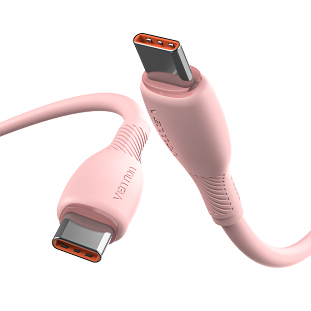 벤션 파스텔 100W PD C to C타입 고속충전케이블 TRW 핑크, 1개, 2m - 상품 이미지