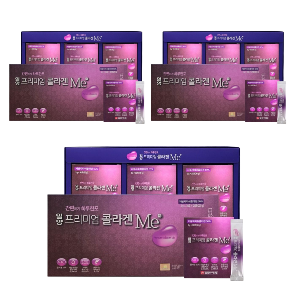 일양약품 프리미엄 콜라겐 미 저분자 어린 슈퍼 골드 트리펩타인콜라겐 3g 90포, 3개 - 상품 이미지