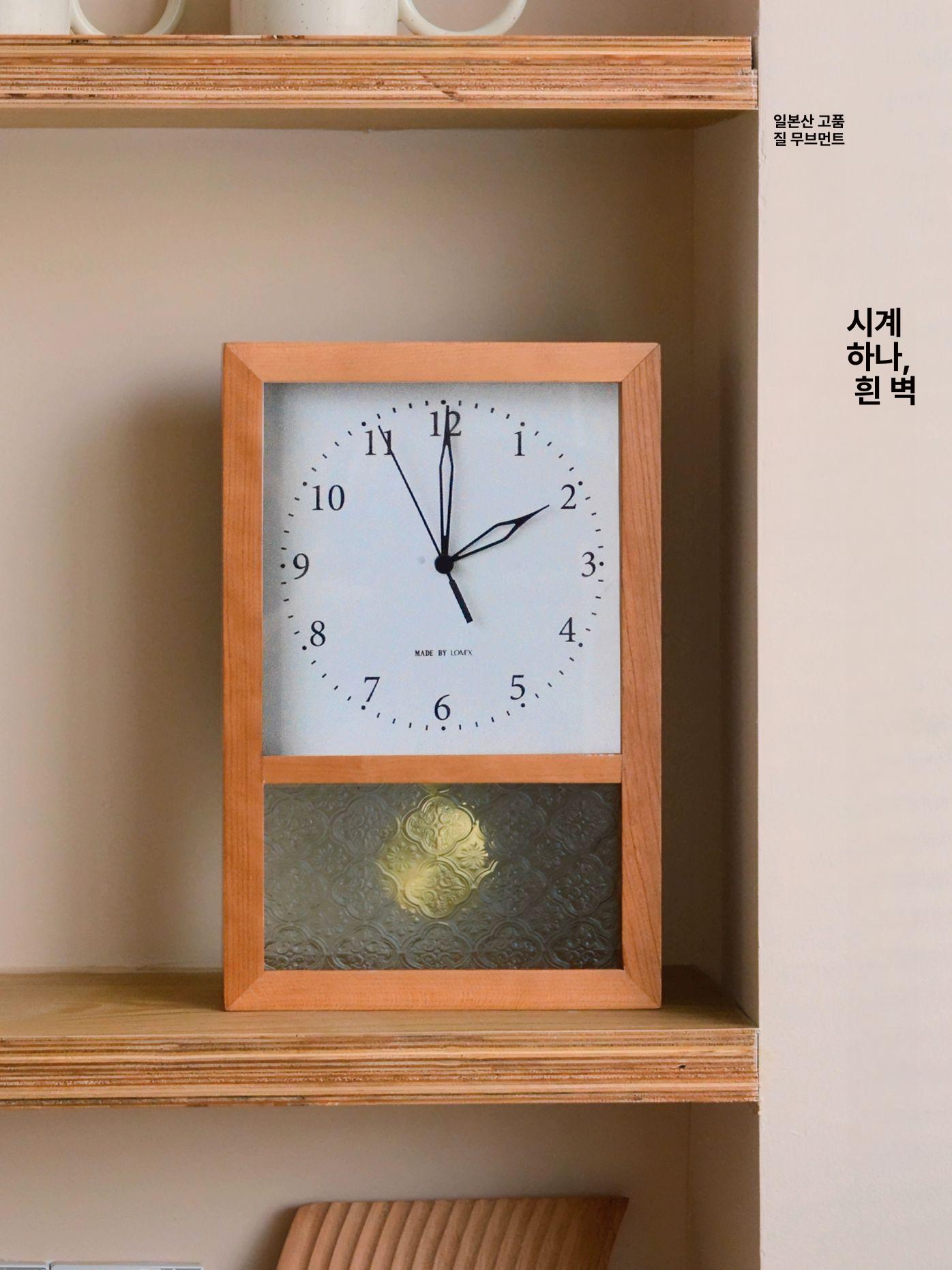 괘종시계 빈티지 레트로 벽시계 추 A타입 월넛+베고니아글라스 일본 리성 무브먼트 기타 - 상세 이미지 3