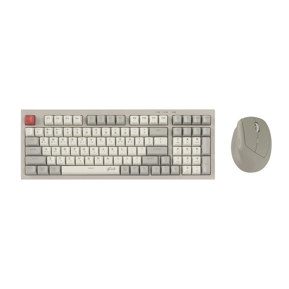지클릭커 오피스프로 WMK600 사일런스 M RGB 무소음 무선 블루투스 98 키보드 마우스 세트 Pink - 상세 이미지 5