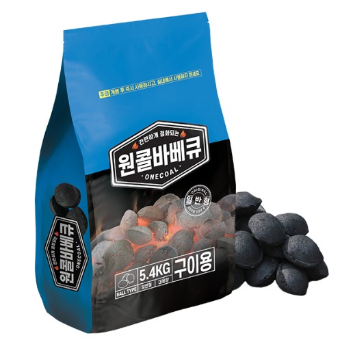 꾸버스 원콜 오리지널 야자숯 바베큐 숯 캠핑 구이용 5.4kg, 1개