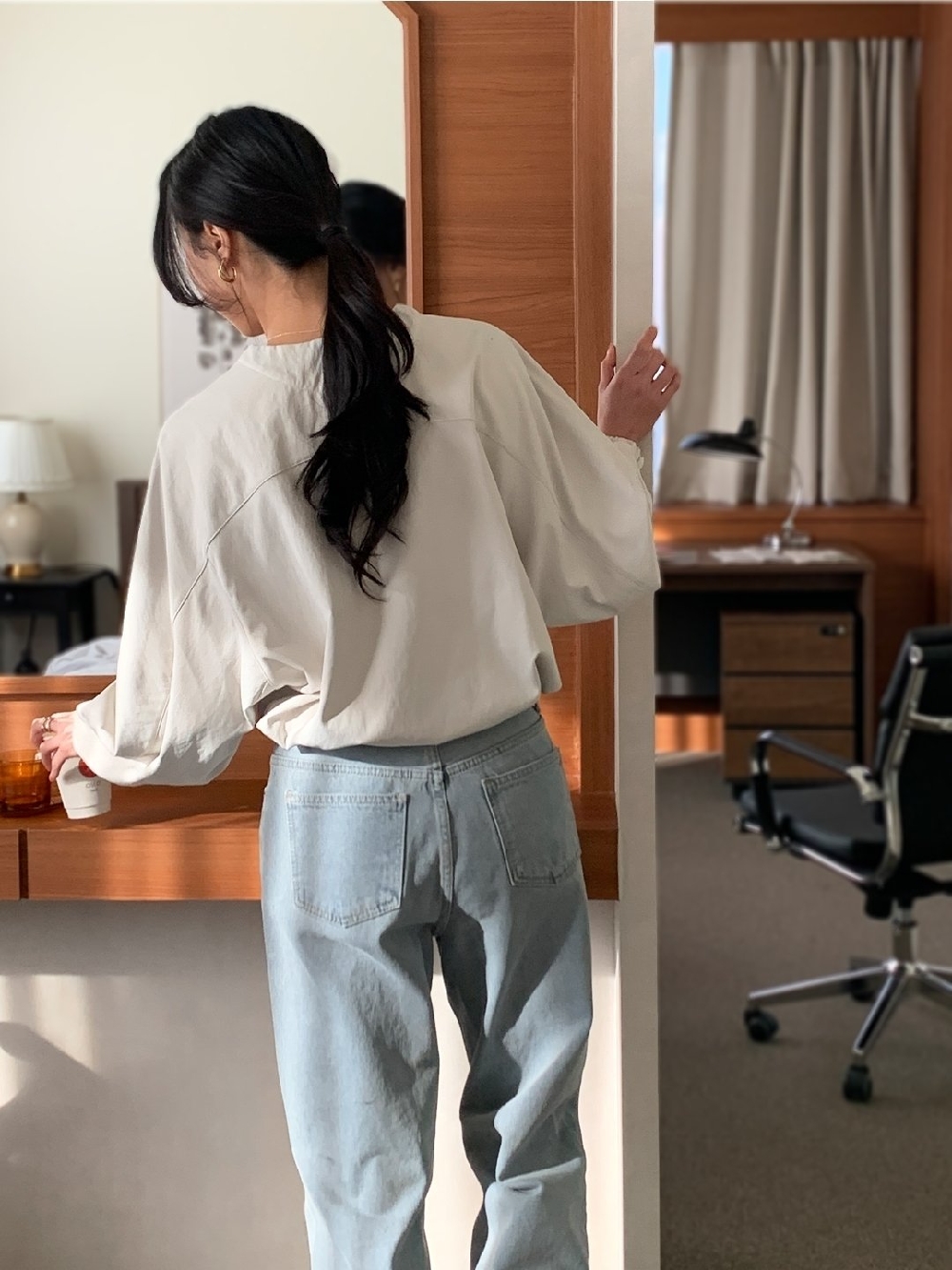 크롭점퍼 야상 바람막이 여성 봄 간절기 노카라 점퍼 아우터 이미지 6