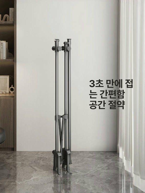 3초 접이식 빨래건조대 튼튼한 소형 철제 건조대 원룸 베란다 확장형 그레이 A - 상세 이미지 3