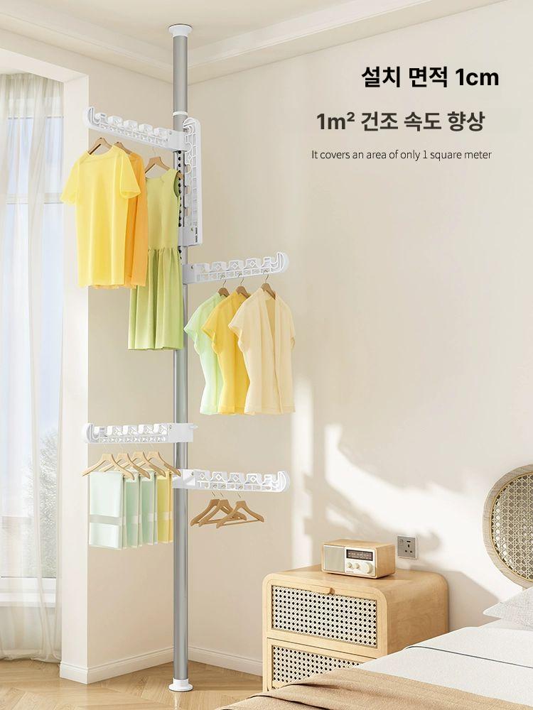 천장형 빨래건조대 스테인리스 천정형 봉 건조대 베란다 실내 의류 건조랙 스테인리스스틸 4날개 중간 - 상세 이미지 2
