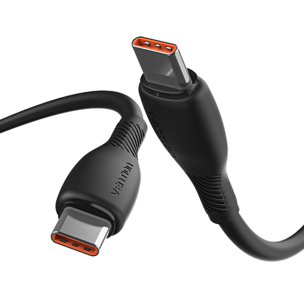 벤션 파스텔 100W PD C to C타입 고속충전케이블 TRW 블랙, 1개, 2m - 상품 이미지