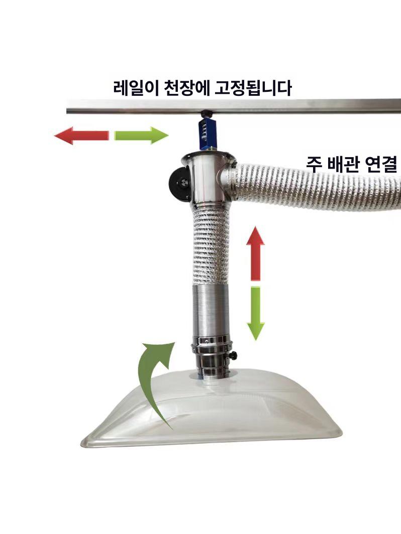 연기 배기 고기집 환풍기 공기 배출 장치 환기구 후드 배기 밸브 포함 후드 - 상세 이미지 2