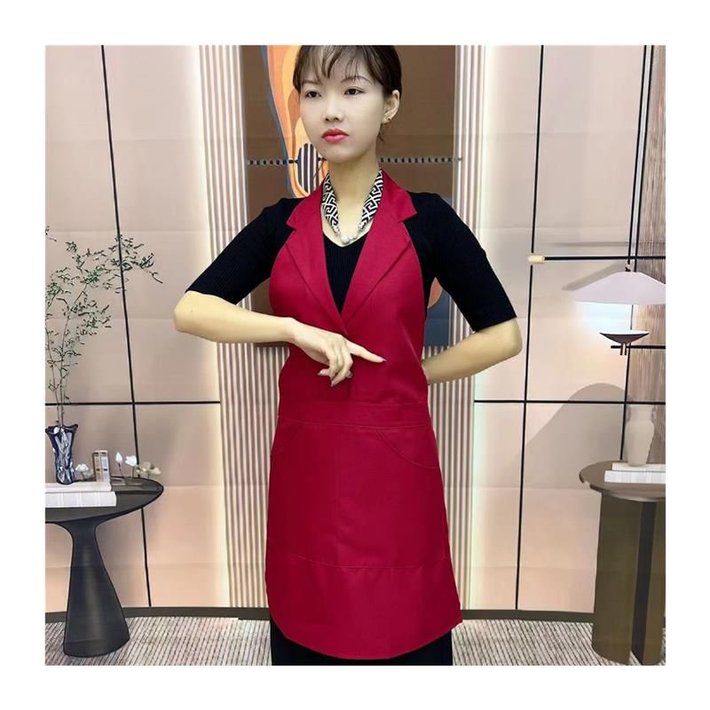 앞단추 조끼 카라 일식집 유니폼 정장 직원 앞치마 한식당 미용실 리조트 카페 - 상세 이미지 3