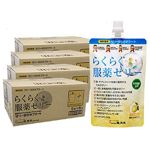 용각산 라쿠라쿠 복약 젤리 200g x 120개 세트 30개 x 4 레몬 간병 간병식 보조