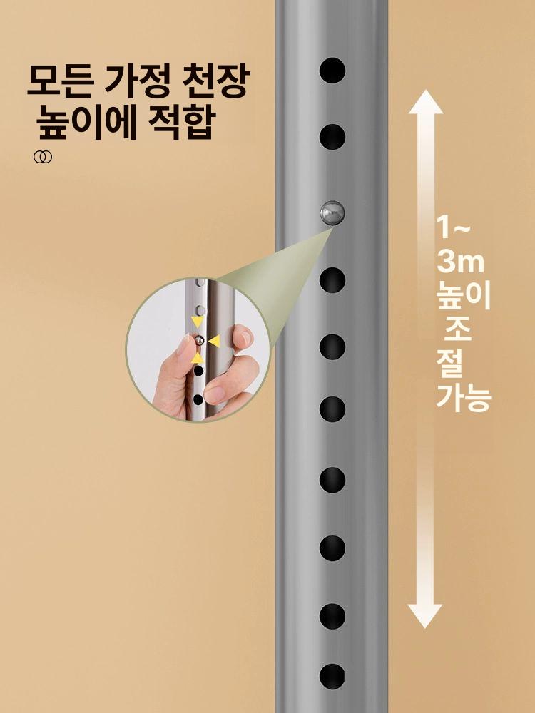 천장형 빨래건조대 스테인리스 천정형 봉 건조대 베란다 실내 의류 건조랙 스테인리스스틸 4날개 중간 - 상세 이미지 3