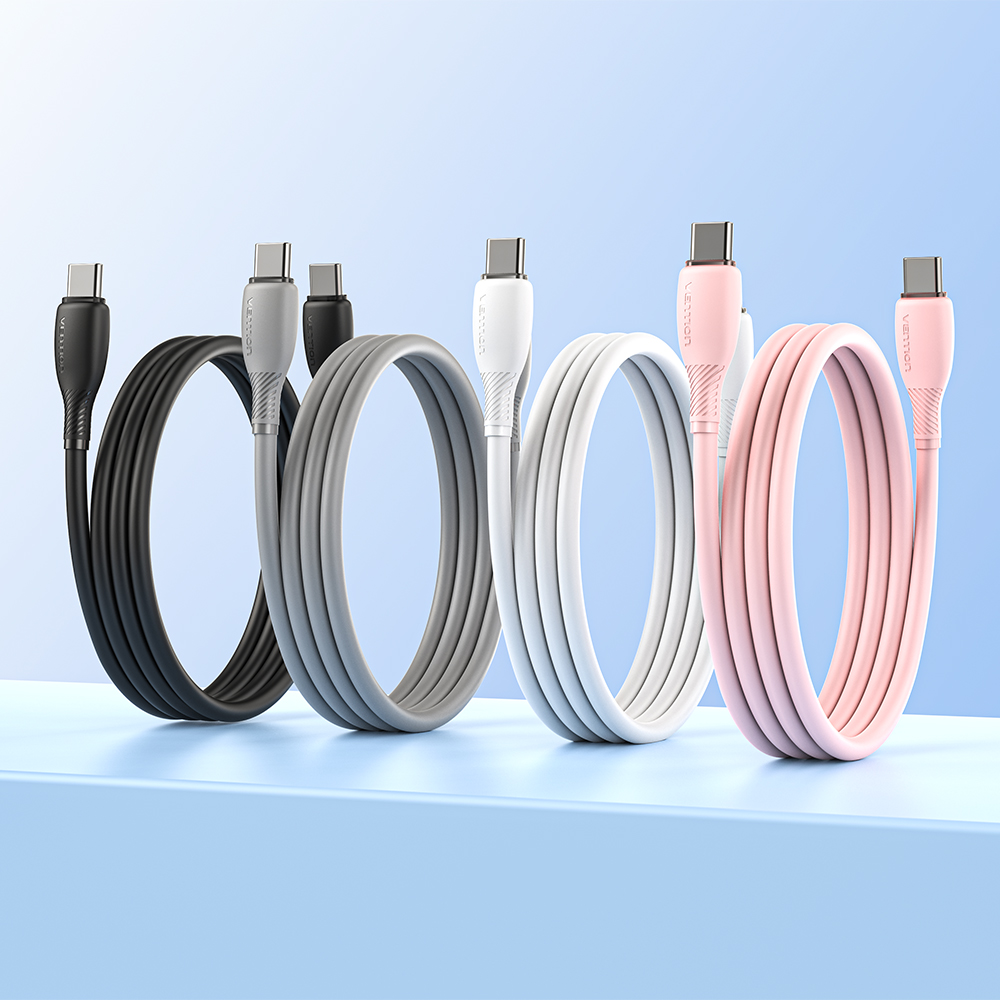 벤션 파스텔 100W PD C to C타입 고속충전케이블 TRW 핑크, 1개, 1m - 상세 이미지 5