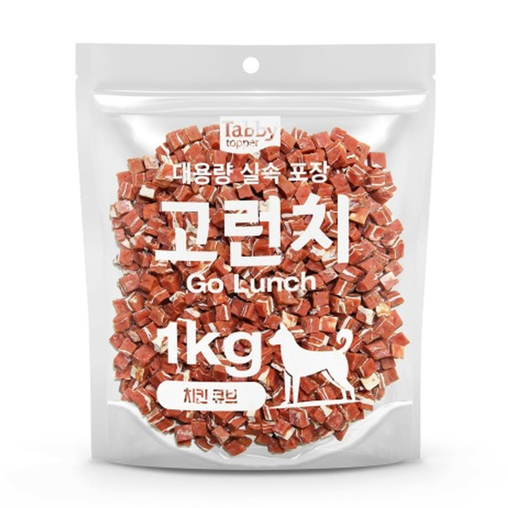테비 애견간식 테비 고런치 대용량 실속포장 치킨큐브 1kg - 상품 이미지