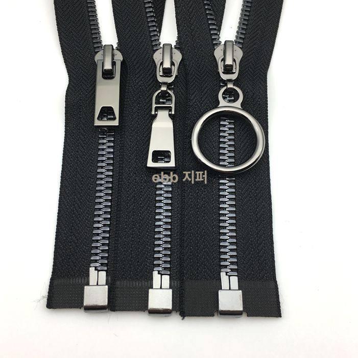 고급 지퍼 금속 코트 도금 집업 후드 수선 오픈 양방향 오픈 탑 A 60cm 1줄 - 상세 이미지 3