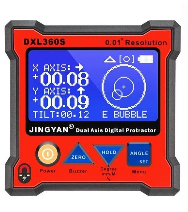 디지털 경사계 수평계 각도 XY축 레벨 측정기 360S 자석 포함 - 상품 이미지
