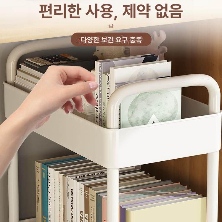 철제 트롤리 사무실 책장 수납 북 카트 이동식 선반 문구정리 - 상세 이미지 4
