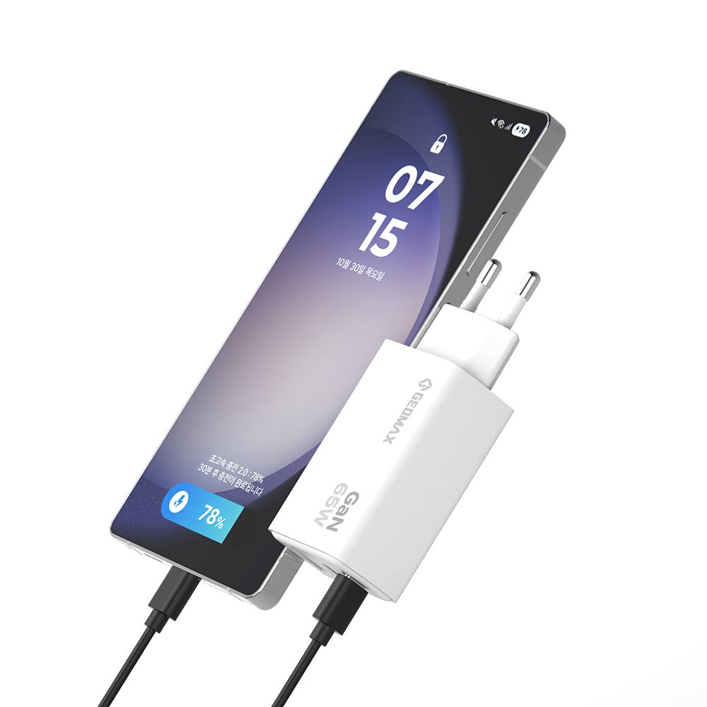 지오맥스 GaN 65W 고속충전기 3포트 멀티 초고속 충전기 GM-PD65W CT 이미지 4