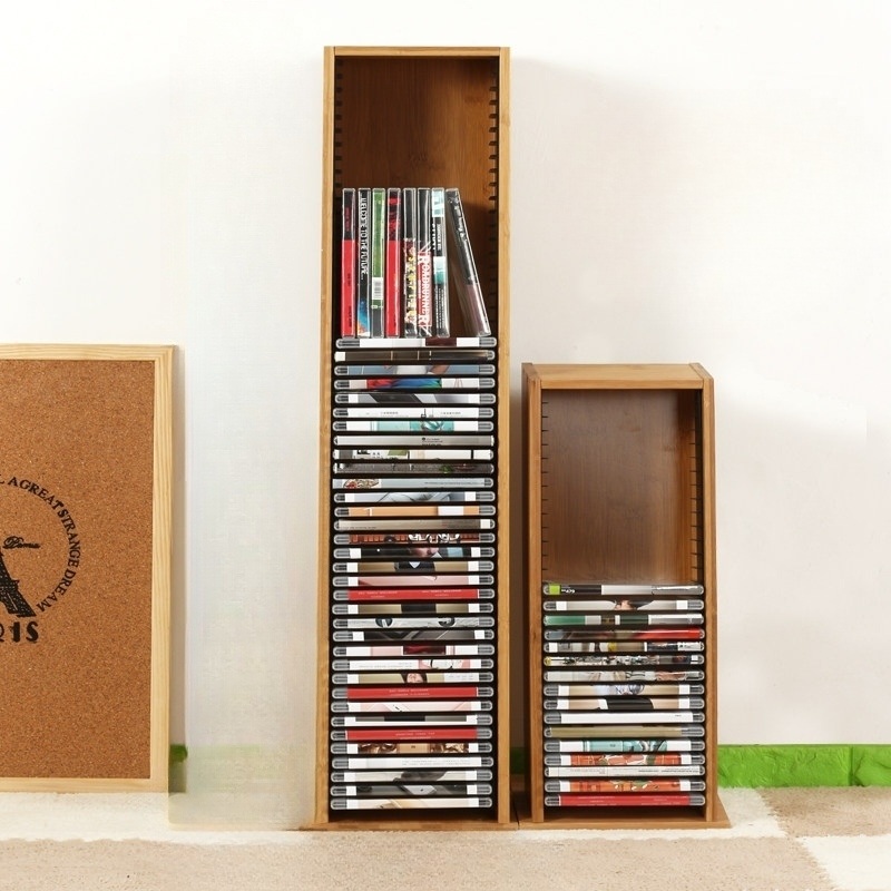 타워형 시디랙 CD 수납장 거치대 진열 전용 가구 장식 보관 멀티 장식함 오디오장 대나무 PS4 큰 버전 - 상품 이미지